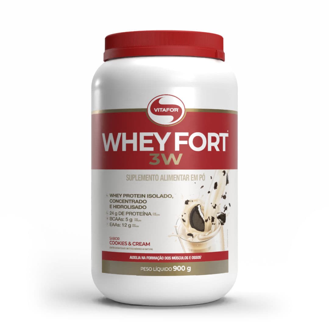 WHEY FORT® 3W Sabor Cookies & Cream 900g